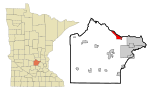Wright County Minnesota Incorporated and Unincorporated areas Monticello Highlighted